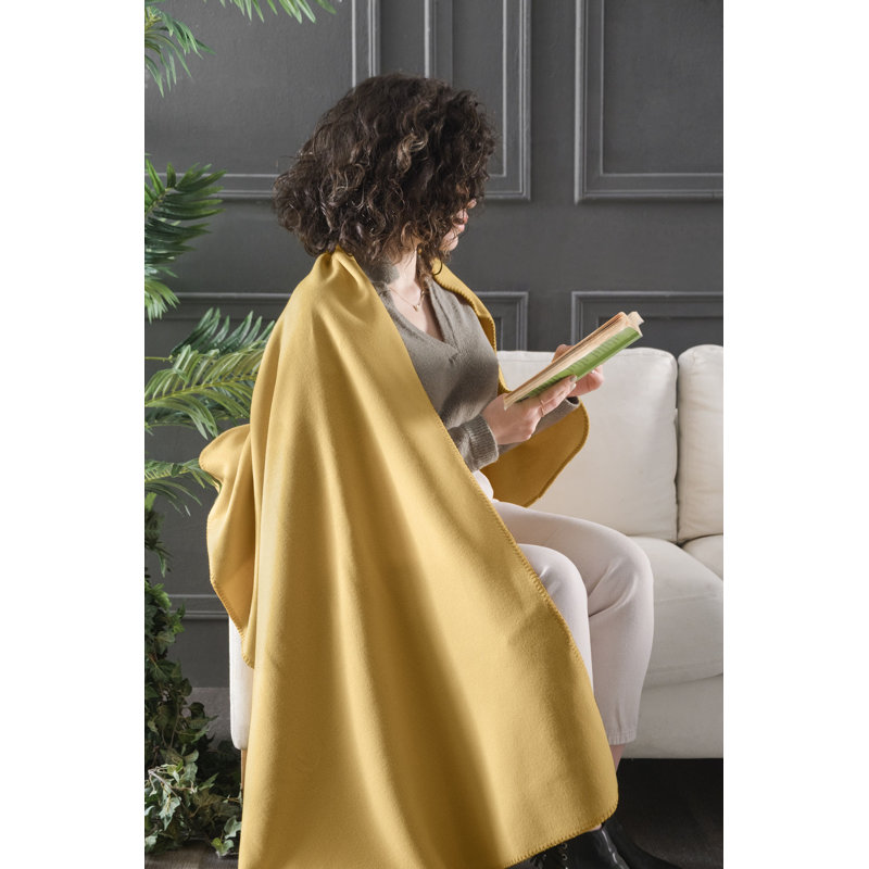 Plain Weave / Muslin Throw Blanket, Mustard
