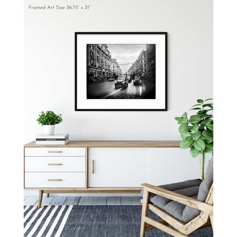 Black Cabs, London - Picture Frame Photograph on Paper , Black Framed, 23.5" H x 28" W