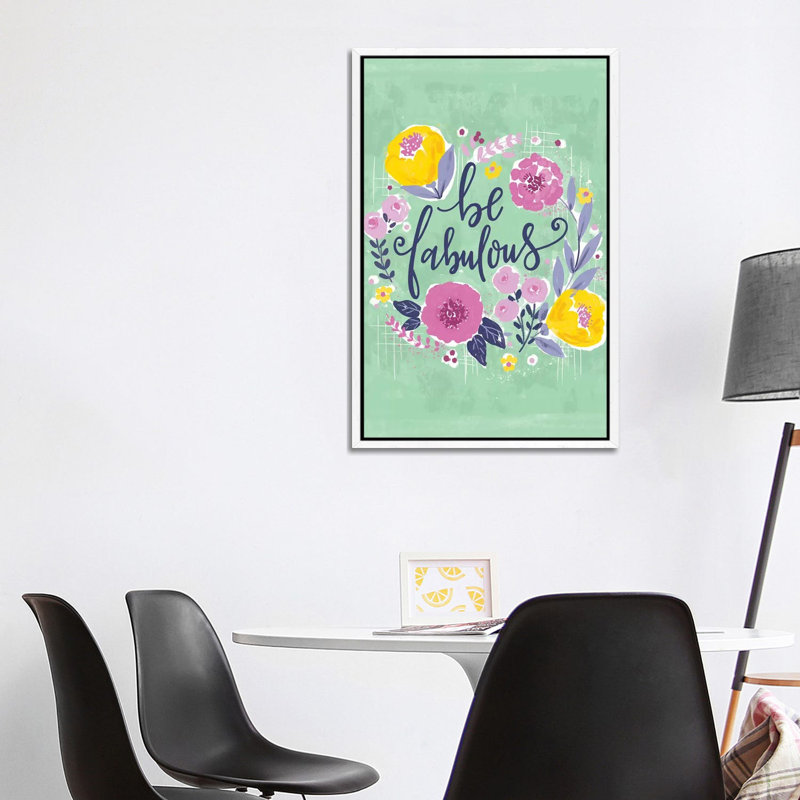 Everyday - Be Fab And Grow IV by Loni Harris - Print on Canvas, 101.6cm H x 66.04cm W x 3.81cm D, White Framed