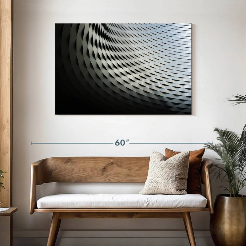 Lilie Abstract Silver Structure, 30" H x 45" W