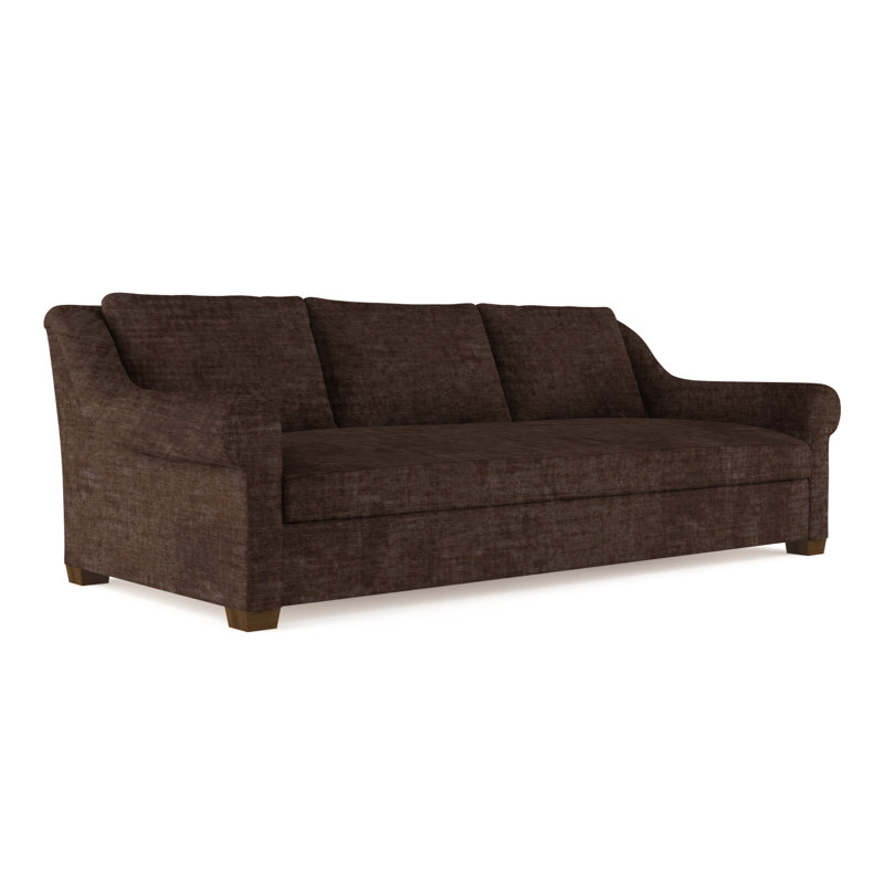 Canapé Thompson, H 32 po x l 96 po x P 41 po, Velours écrasé chocolat, Naturel