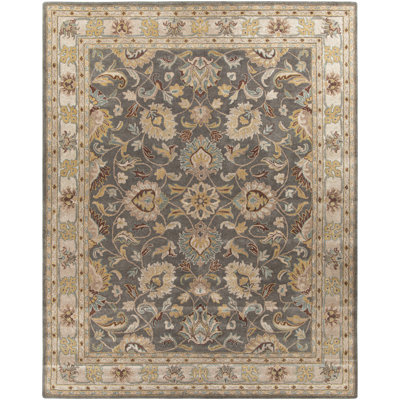 Arden Charcoal Beige Yellow Hand-Tufted Wool Rug