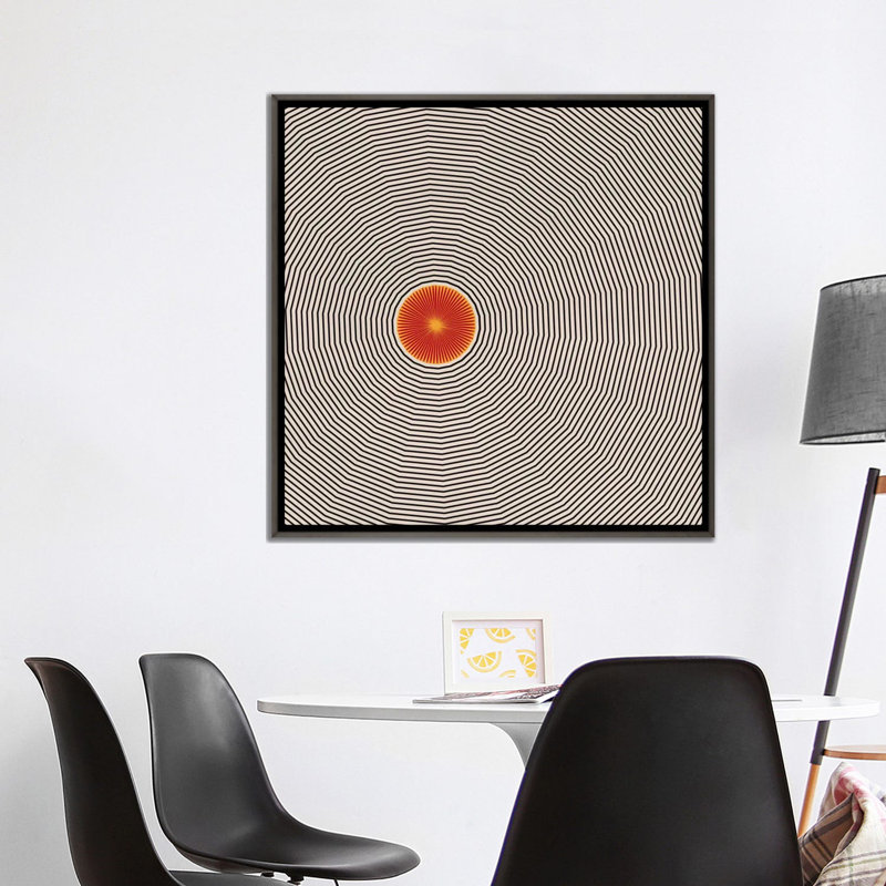«Sun Illusion», reproduction d'impression, Toile encadrée de bois rustique foncé, H 37 po x l 37 po x P 1,5 po