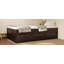 Lit plateforme simple avec lit gigogne et 2 tiroirs, lits en bois massif avec barre d'alimentation, espresso-1067451725-1067451727