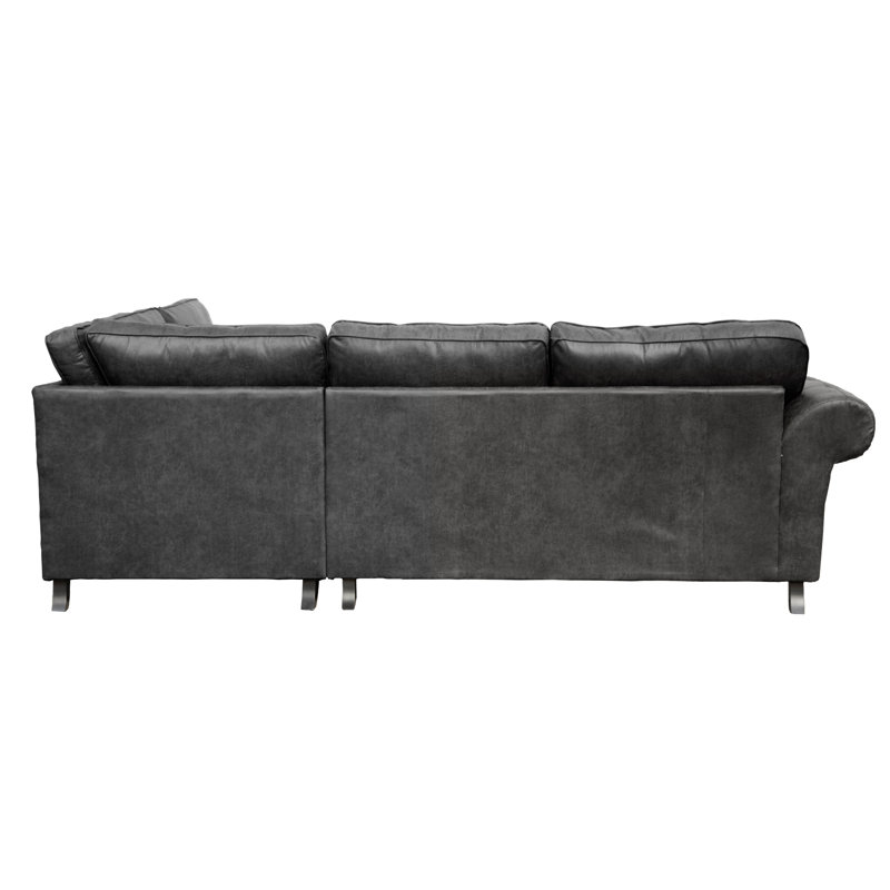 Bodnar Corner Sofa, Black, Right Hand Facing