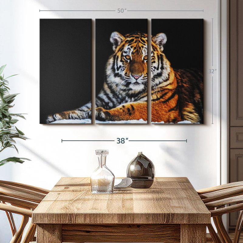 " Tiger Snapshot " on, 32" H x 50" W x 1.25" D