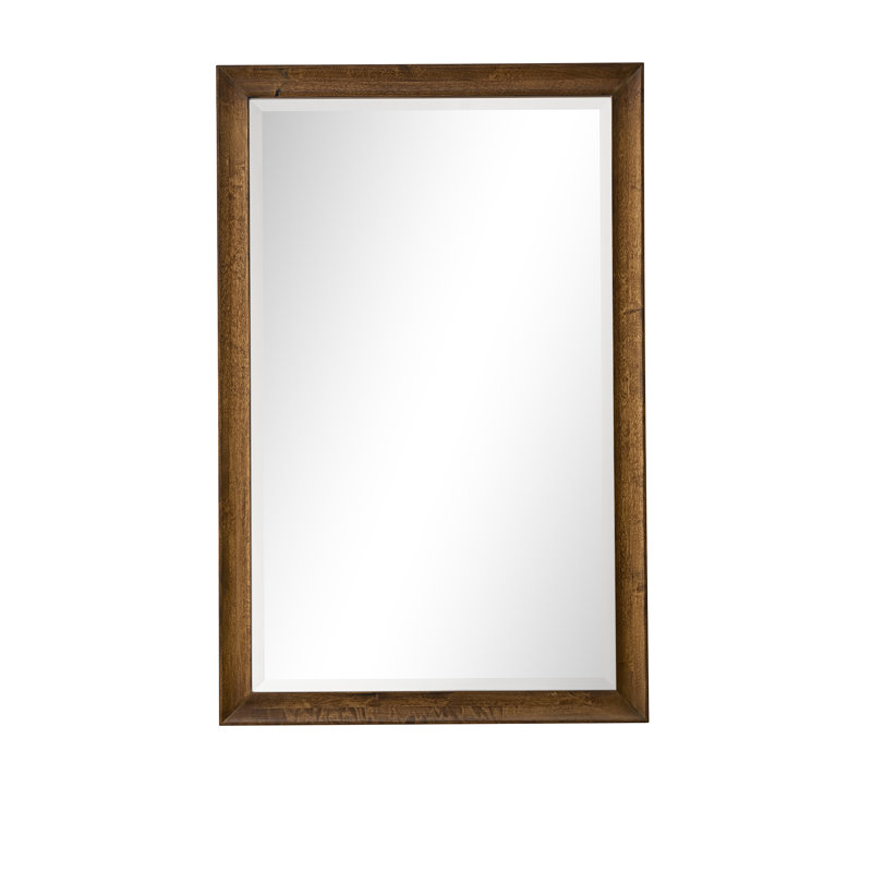 Glenbrooke Solid Wood Beveled Wall Mirror, 38" x 26", Smokey Celadon