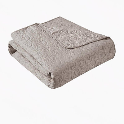 Oversized Quilted Throw Khaki 60x70"