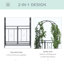 Arche de jardin en métal de 206 cm (81 po) avec double porte, portail verrouillable, structure pour plantes grimpantes ornée de cœurs, arche idéale pour un mariage ou une réception.