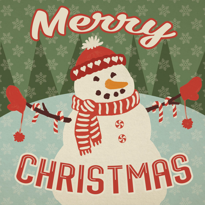 Retro Christmas VII Merry Christmas by Janelle Penner - Wrapped Canvas Print, 91cm H x 91cm W