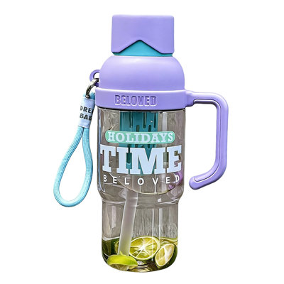 Water Bottle 900ml Drink Plastic Water BottleBPAFree Two-Way Drinking Jug With Straw  Direct Sip Portable Proof For HomeOfficeOutdoor