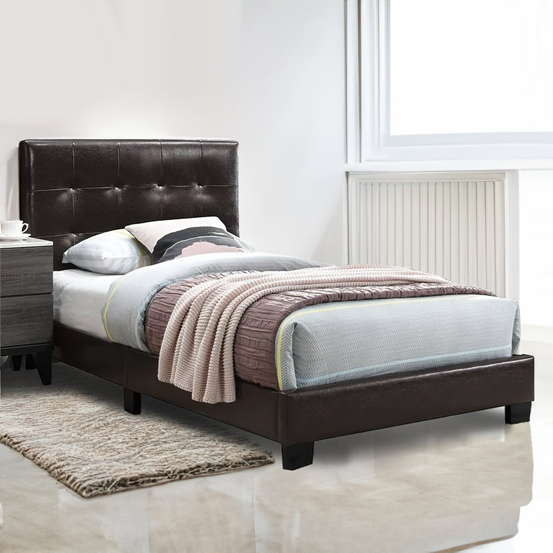 Lit plateforme, Simple, Brun