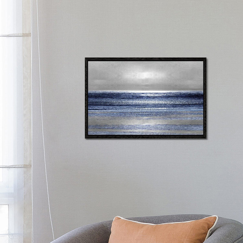 Silver Seascape II by Michelle Matthews - Wrapped Canvas Print, 101.6 cm H x 66.04 cm W, Black Framed
