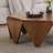 Octagonal Wood Veneer Coffee Table – Sculptural Geometric Center Table For Living Room