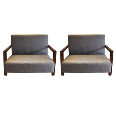 Banc rembourré en coton et lin