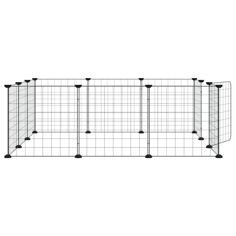 vidaXL Pet Cage Black Powder-coated steel Expandable, 13.78 x 41.34 x 41.34 in
