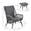 Outsunny 2 Pieces PE Rattan Garden Leisure Chair Set Light Grey