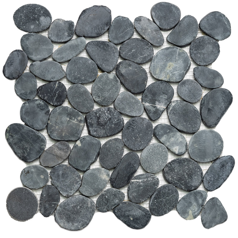 Streambed 1" x 1" Natural Stone Mosaic Floor & Wall Tile The Tile Life 