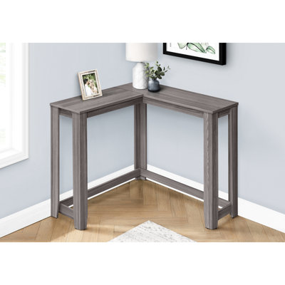 Console étroite grise - Meuble d'appoint contemporain pour salon ou chambre avec piétement en stratifié - Conception d'appartement