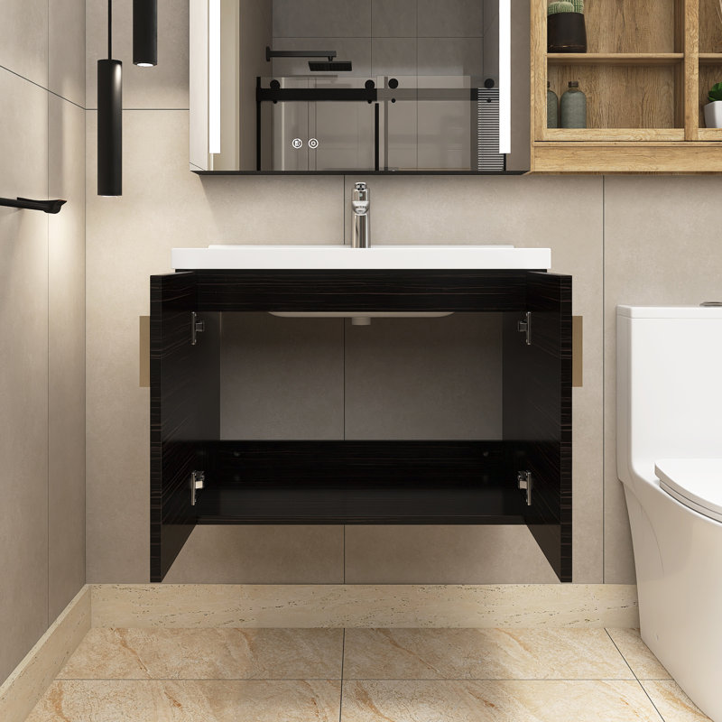 Meuble-lavabo simple 28 po avec comptoir en céramique Debara