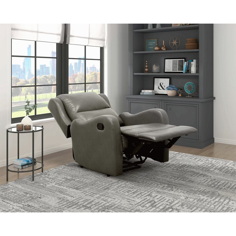 Fauteuil inclinable en similicuir rembourré 1pc, Gris