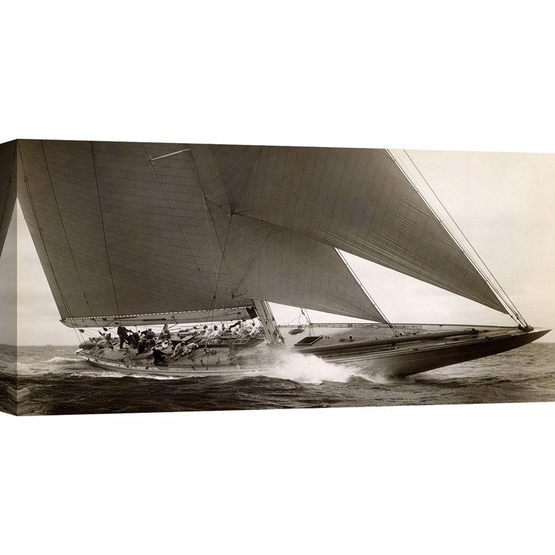 J Class Sailboat 1934 by Edwin Levick - Wrapped Canvas Print, 50cm H x 100cm W x 4cm D