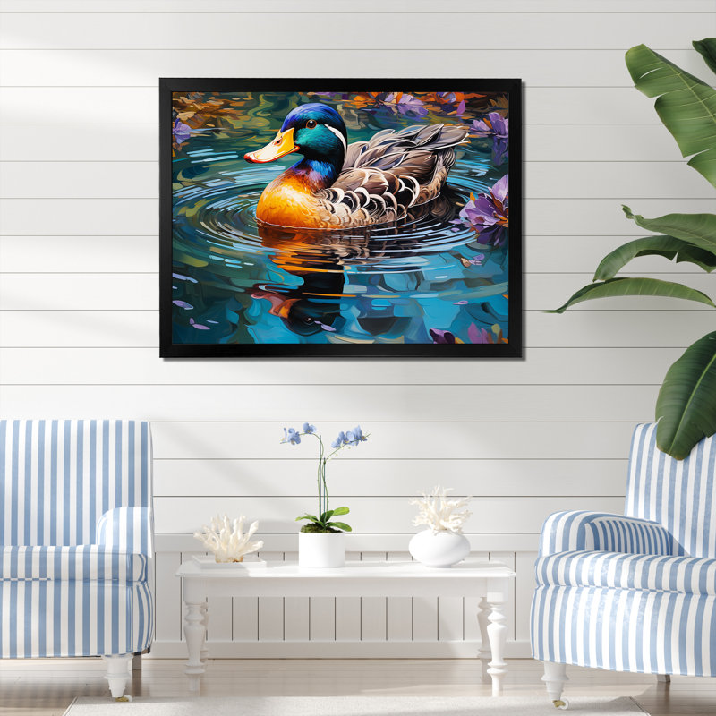 Art mural Art Nouveau Nature, Cadre d'angle fermé noir, H 12 po x l 20 po x P 1 po