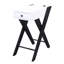 Table d'appoint rectangulaire avec tiroir et - Design blanc noir élégant et pratique