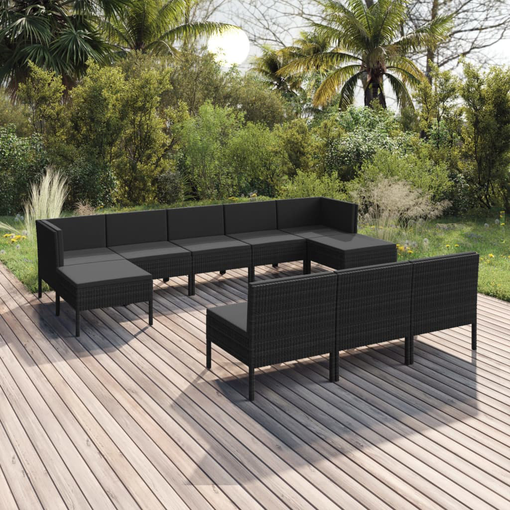 9-Sitzer Lounge-Set Jaymari aus Polyrattan mit Polster