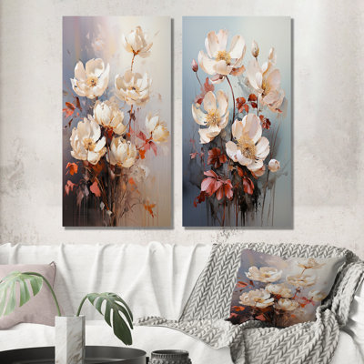 Affulent Bouquet Of Lotus - lot de 2 reproductions d'art sur toile