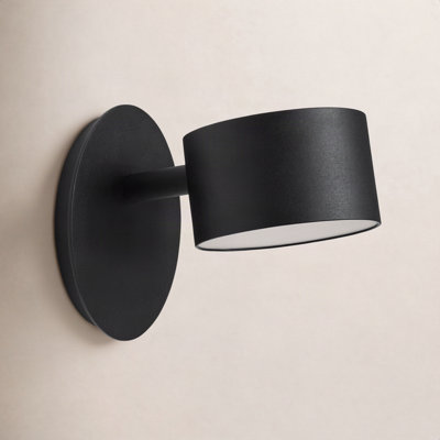 Verge Single Light Steel Dimmable LED Armed Sconce