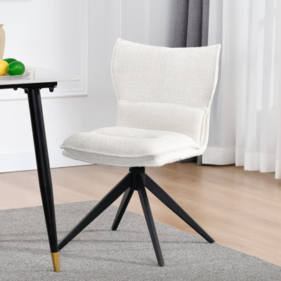 Modern Upholstered Seat Soft Cushion Ergonomic Backrest Swivel Dining Chair by Corrigan Studio