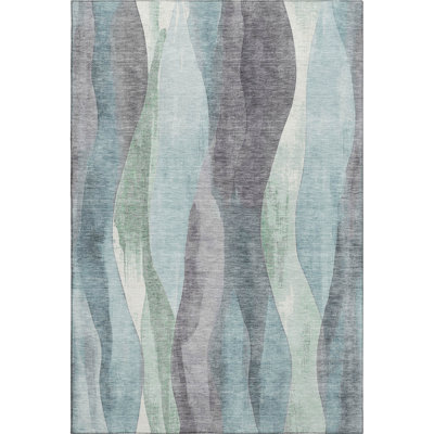 Premium Machine Washable Prado AMF1989 Waves Rug
