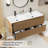48" Modern Farmhouse Wall Mounted Double Sink Bathroom Vanity With Integrared Sink Top, Faucet And Drain