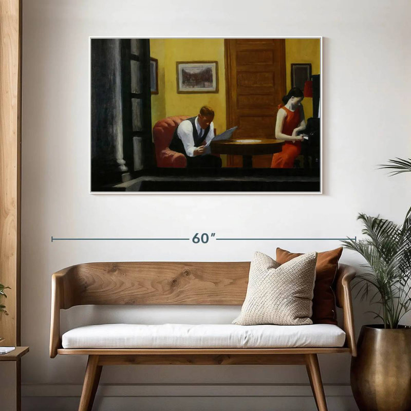 Chambre à New York, 46 po x 31 po, Cadre flottant blanc