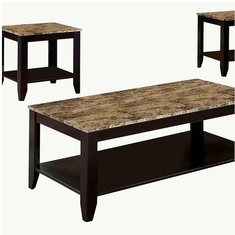Ensemble 3 pièces de dessus en faux marbre Cappuccino