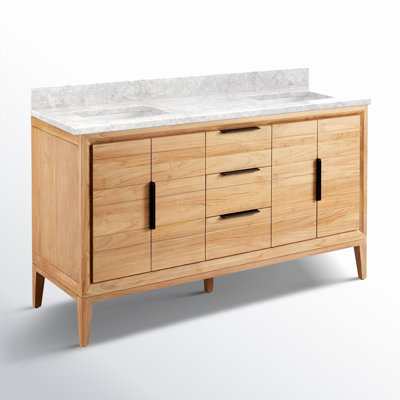 Aliso 60" Teak Double Bathroom Vanity