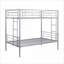 Structure de lit superposé simple au-dessus d'un lit simple en métal - Argent, silencieux, sans sommier, peu encombrant pour les chambres-496583820