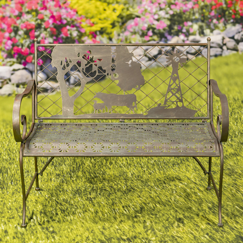Cecelie Iron Outdoor Bench