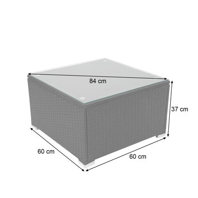 4-Sitzer Lounge-Set Kirstie aus Polyrattan mit Polster