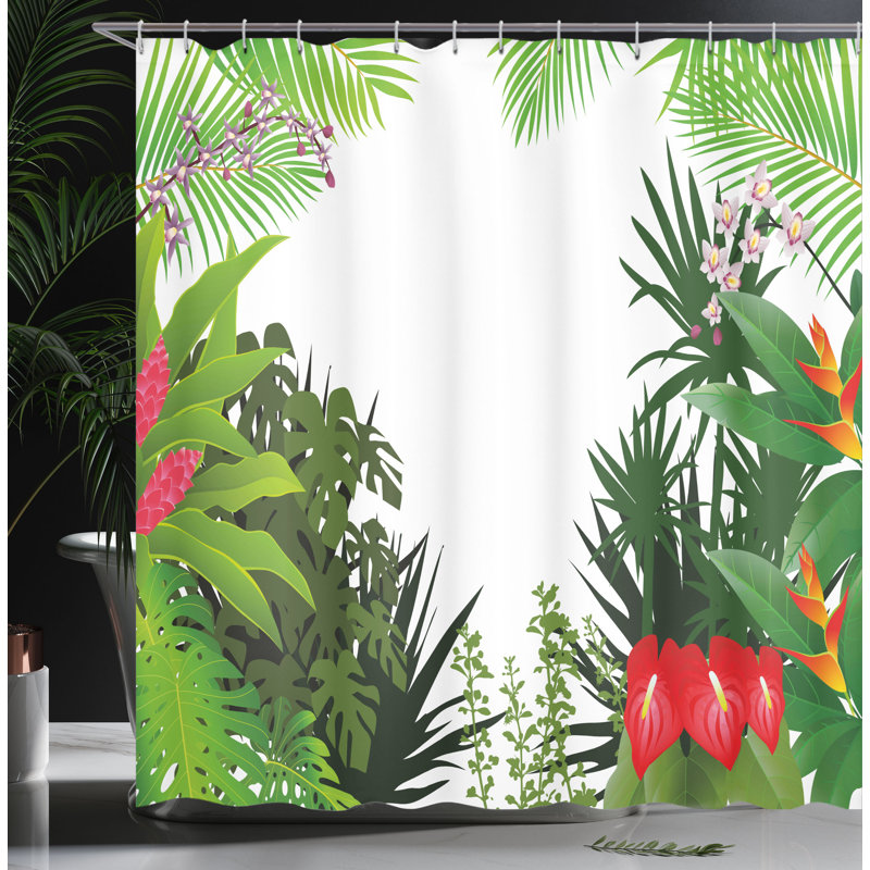 Shower Curtain with Hooks Included, 75"H x 69"W