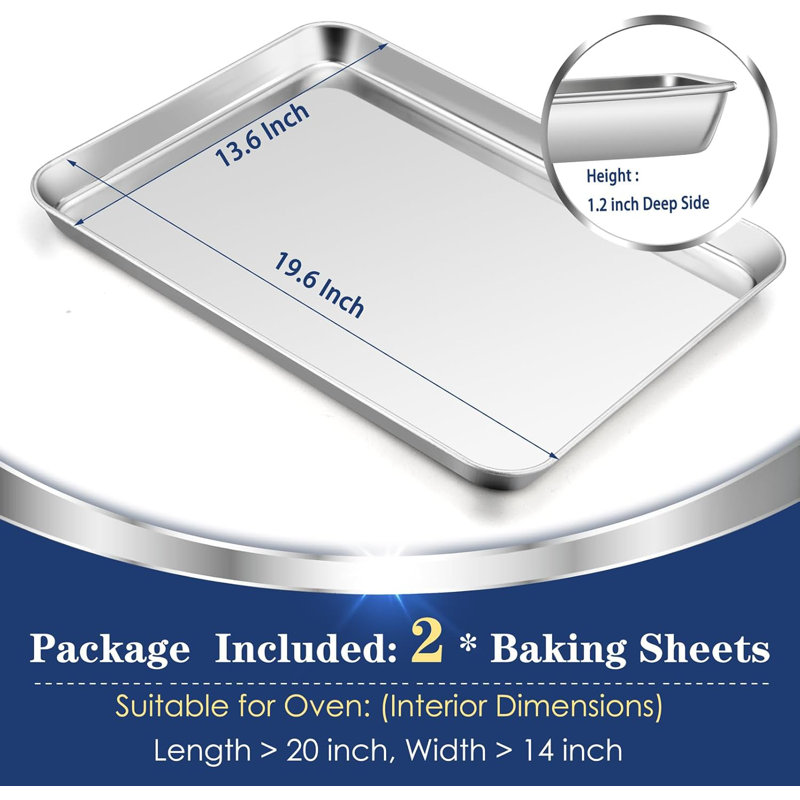 2-piece Stainless Steel Cookie Sheet Set