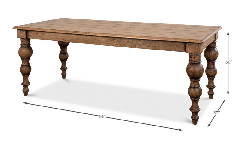 Bixby Pine Wood Dining Table, Tan
