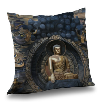 Grand Buddha at Lingshan Scenic Area Throw - Black Livingroom Decor