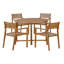 Ensemble repas d'extérieur 5 pièces avec 4 chaises en bois d'acacia-1443903351