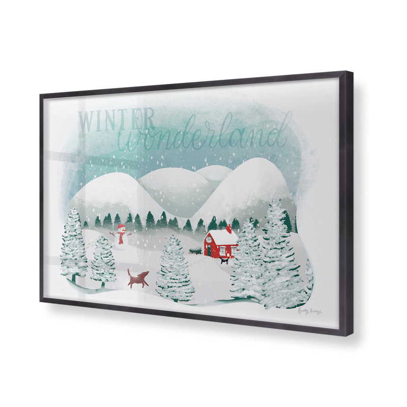 Rustic Winter Wonderland, reproduction encadrée, H 12,25 po x l 15,25 po x P 1,25 po, Cadre simple en zinc patiné