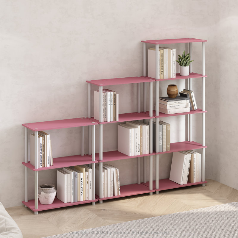 Creekside Plastic Etagere Bookcase, Pink, (5 Shelves) 57.4" H x 23.6" W x 11.6" D