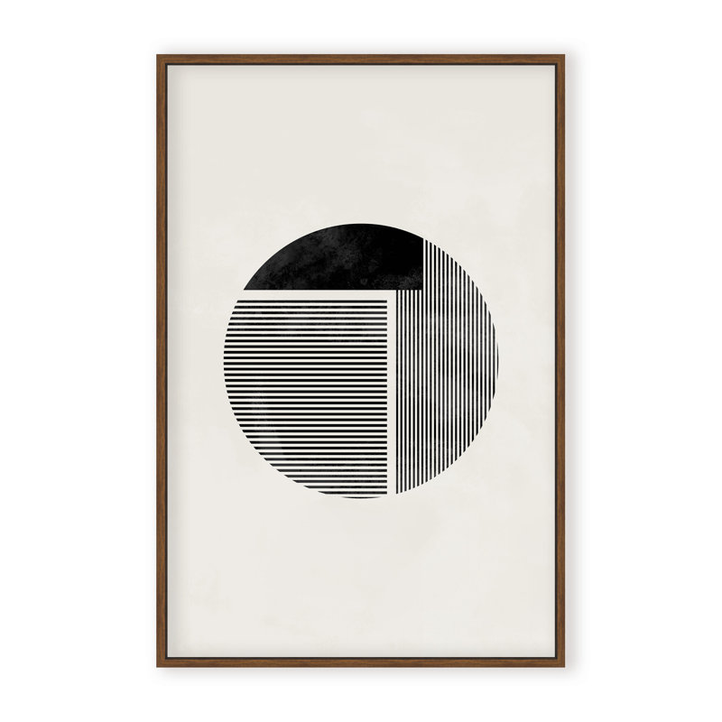 Abstract Minimalist Round by  - Picture Frame Painting on Paper, Framed Canvas, 24" H x 16" W x 2.375" D, White