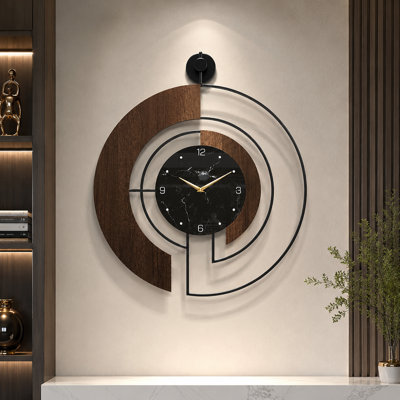 Modern Walnut Marble Dial Wall Clock