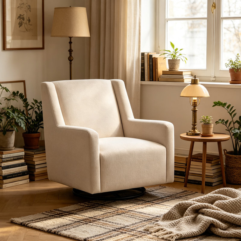 Latte Swivel Glider Chair